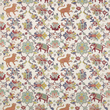 Jane Churchill - Animal Tapestry - J0059-01 Red/Teal