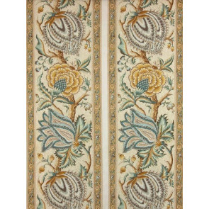 Braquenie - Le grand corail - rayure 2 chemins - B080C004 Bleu Or Fond Blanc