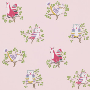Jane Churchill - Get Happy - Up A Tree - J143W-02 Pink