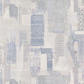 Jane Churchill - Atmosphere Wallpapers Vol III - Cityscape - J171W-03 Silver/Bleu
